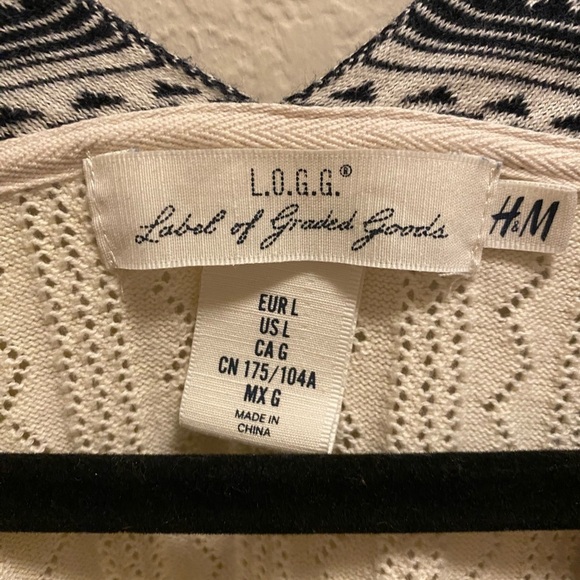 L.O.G.G. X H&M Multicolor Knit Kimono Cardigan Size L - Picture 2 of 10